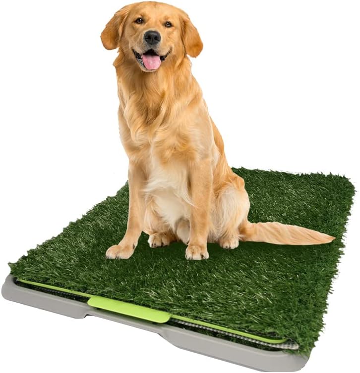 Fancy Pets Tapete de Entrenamiento para Perros Doggie Grass GDE | Pasto Sintético con Bandeja y Rejilla | Control de Olores y Fácil Limpieza