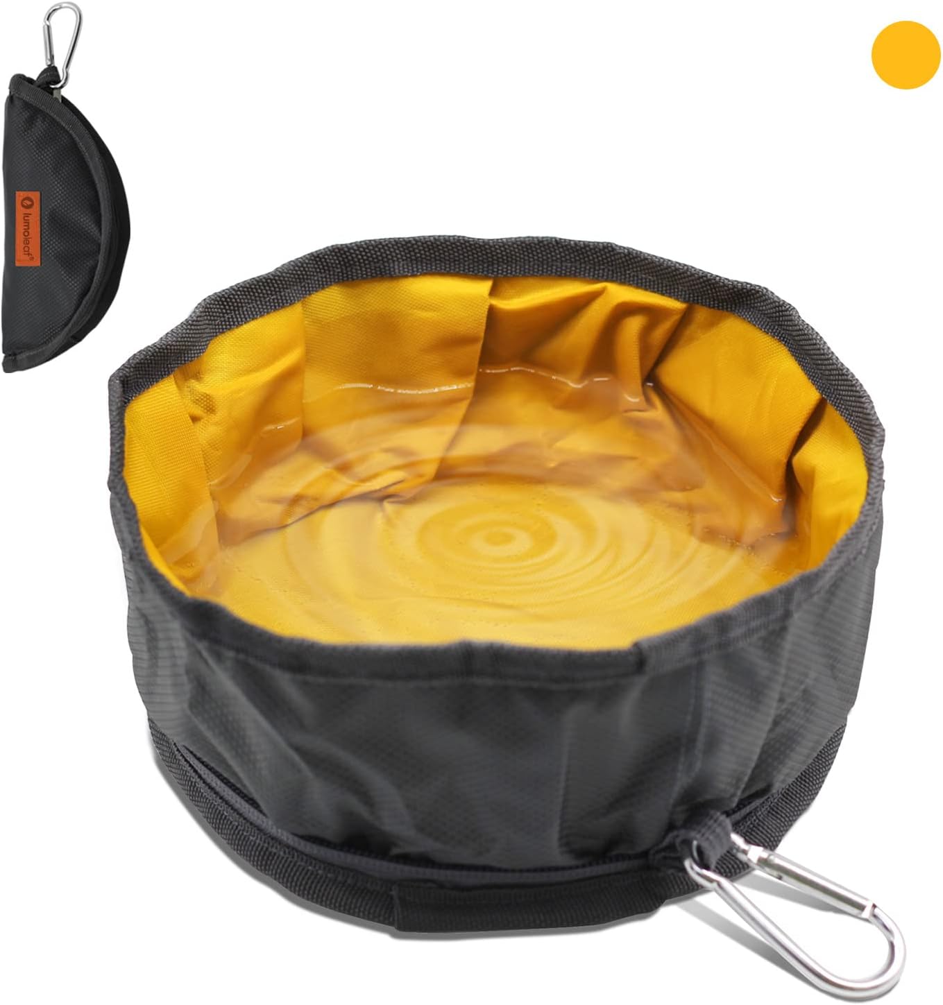 LumoLeaf Tazón plegable para perro, 1 paquete de cuencos plegables grandes y ligeros, para agua y alimentos para mascotas, perros, gatos con cremallera (8 tazas)