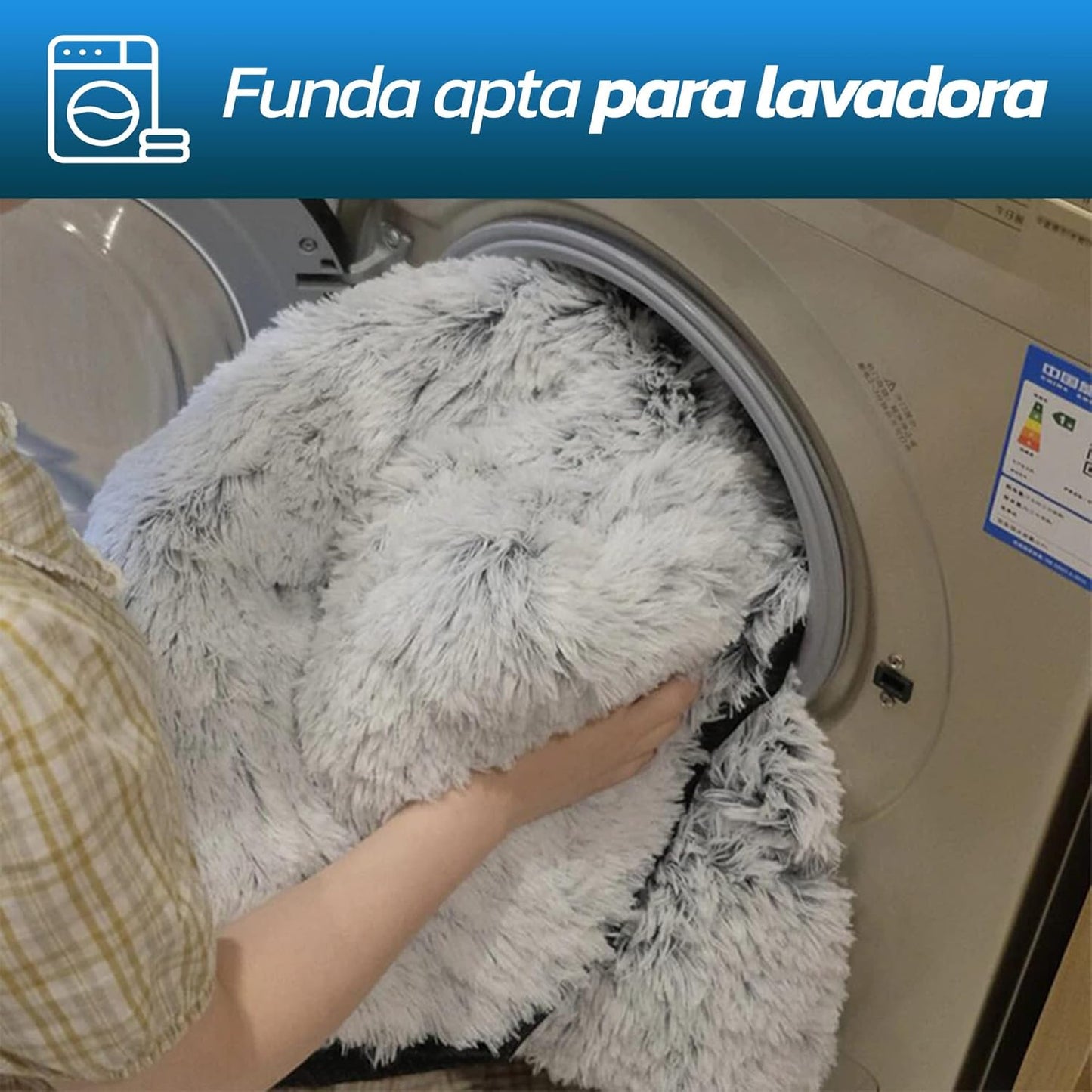 Bluelander Cama para Perro, Todo Tipo de Razas, Cama para Perros Suavecita, Fabricado con Algodón y Felpa de Calidad, Cama para Gato, Tapete para Sofa, Apto para Lavadora (Gris, Mediano)
