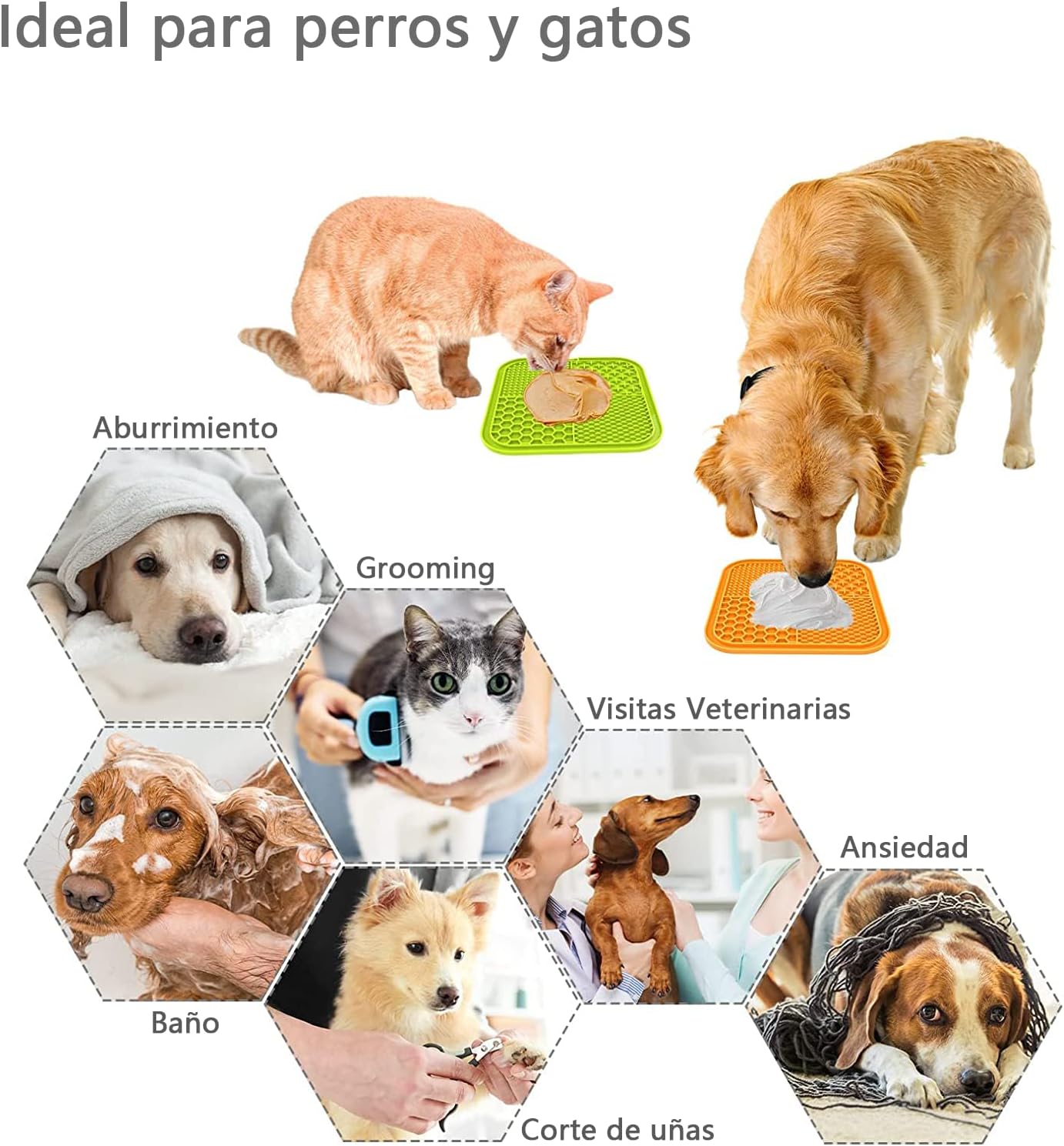 COOLKITALENT Alfombrilla para Lamer Perros con Ventosa, 2 Piezas Lick Mat para Perros y Gatos sin BPA, Super Ventosas para Bañarse, Arreglarse, Entrenar y Cuidado de Las Garras