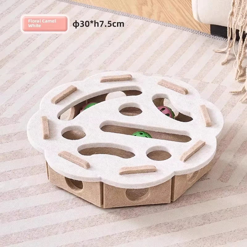 🧩 Caja de Juego de Fieltro con Pelota para Gatos