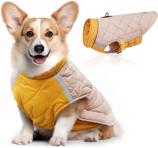 Chaleco para Perro, Ropa de Invierno para Mascotas,Chaqueta Térmica Impermeable y Resistente al Viento con Banda Reflectante, Protección contra El Viento de Moda Abrigos para Perros (2XL)