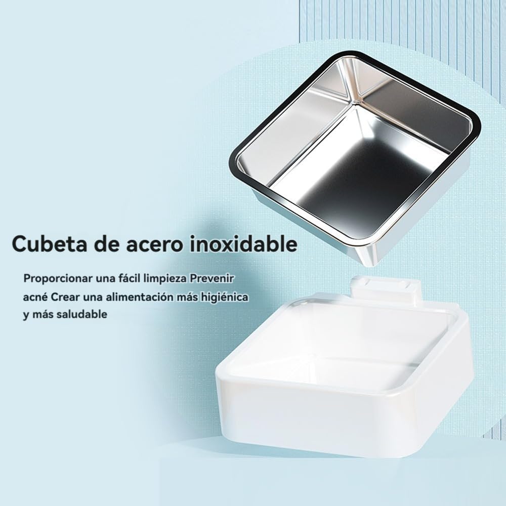 SOYTO Dispensador de Alimento,6L Comedero Automático para Perro con Control App,Alimentador Automatico Mascota con Temporizador con Doble Bol de Acero Inoxidable,Desmontable para una fácil Limpieza.