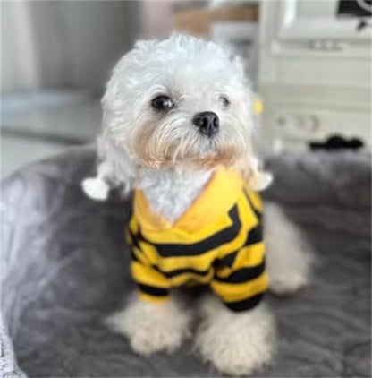 Sudadera Divertida con Capucha para Mascotas, suéter Feo de Navidad para Clima frío, Abrigo cálido para Cachorros, Perros pequeños, Disfraz de Fiesta de Halloween (Yellow Bee, Large)