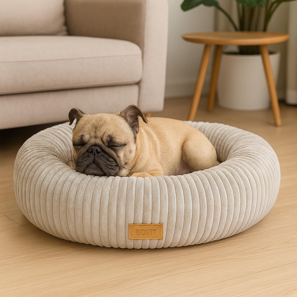 PET&CHEF Cama con Memory Foam para Perros, diseño antiestrés, Cama Lavable con Funda extraíble, Moderna, Felpa ultrasuave, Soporte ortopédico Memory Foam, Base Impermeable (Plata, Small)