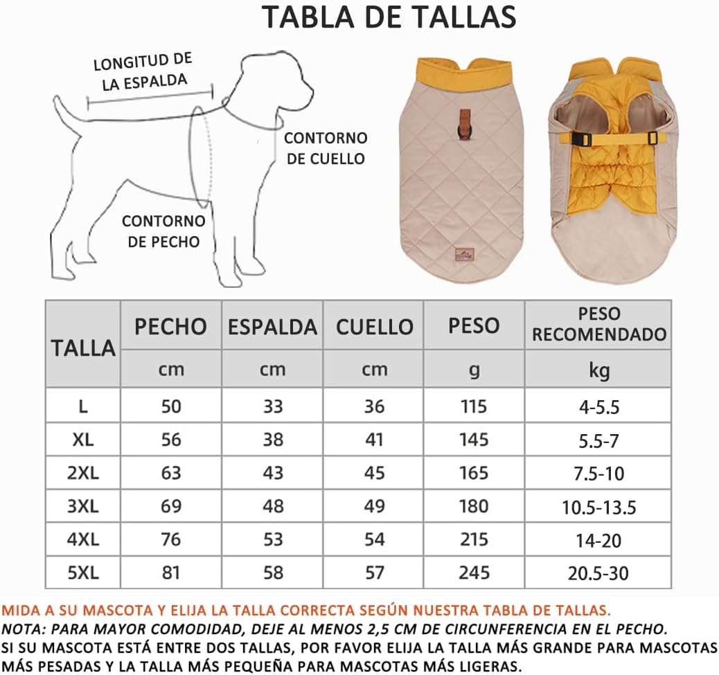 Chaleco para Perro, Ropa de Invierno para Mascotas,Chaqueta Térmica Impermeable y Resistente al Viento con Banda Reflectante, Protección contra El Viento de Moda Abrigos para Perros (2XL)
