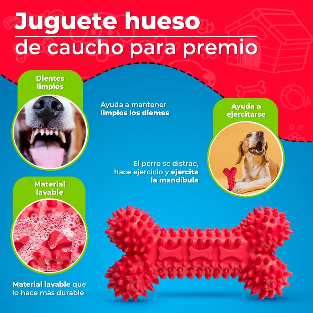 Fancy Pets Juguete en Forma de Hueso de Caucho para Perro, Varios Colores