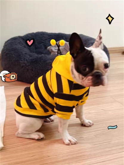 Sudadera Divertida con Capucha para Mascotas, suéter Feo de Navidad para Clima frío, Abrigo cálido para Cachorros, Perros pequeños, Disfraz de Fiesta de Halloween (Yellow Bee, Large)