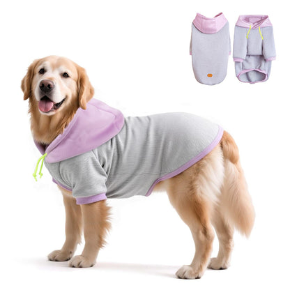 wishkit Suéter con Capucha para Perros, Ropa de Invierno Suave y CóModa con Agujero para Correa, Ideal para Perros Medianos y Grandes, Material Cálido para Clima Frío (Azul, 3XL)