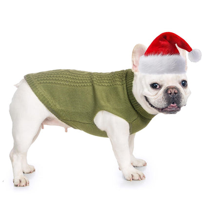 Suéter de cuello alto de punto, sin mangas, ropa de gato, ropa cálida de invierno, para gatos o perros pequeños en temporada fría (M, gris)