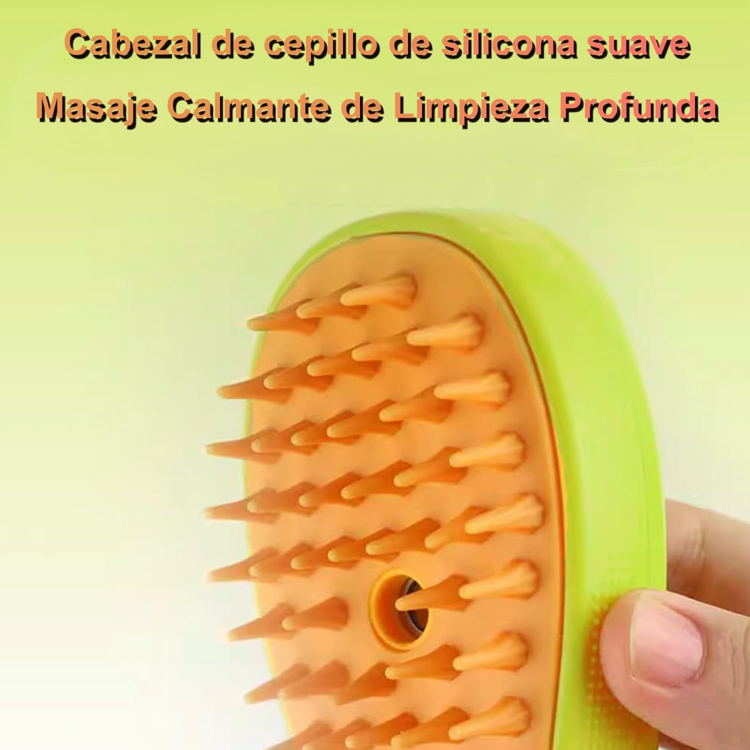 Cepillo Vapor eléctrico para perro, Cepillo de gato de vapor auto limpieza, Cepillo vapor para mascotas para masaje, Cepillos de Aseo para Mascotas, Para depilación, masaje y peinado de mascotas(verde)