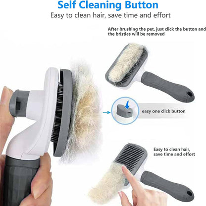 Aorpdd Cepillo de Perros Gato - Cepillo Para Perros y Gatos Removedor de Cabello,Cepillo de Pelo de Gato con Cabeza de Goma de Acero Inoxidable Flexible, Depiladora para Animales Pequeños (Gray)