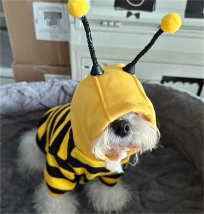 Sudadera Divertida con Capucha para Mascotas, suéter Feo de Navidad para Clima frío, Abrigo cálido para Cachorros, Perros pequeños, Disfraz de Fiesta de Halloween (Yellow Bee, Large)