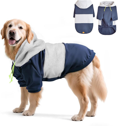 wishkit Suéter con Capucha para Perros, Ropa de Invierno Suave y CóModa con Agujero para Correa, Ideal para Perros Medianos y Grandes, Material Cálido para Clima Frío (Azul, 3XL)