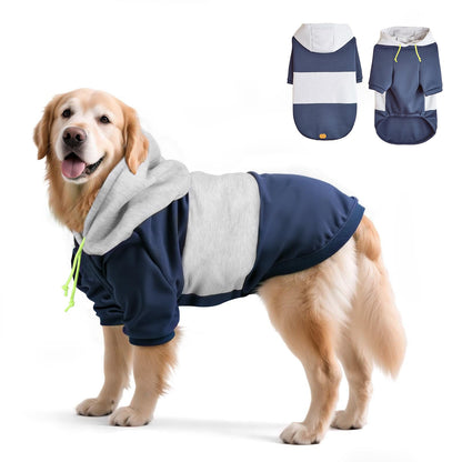 wishkit Suéter con Capucha para Perros, Ropa de Invierno Suave y CóModa con Agujero para Correa, Ideal para Perros Medianos y Grandes, Material Cálido para Clima Frío (Azul, 3XL)