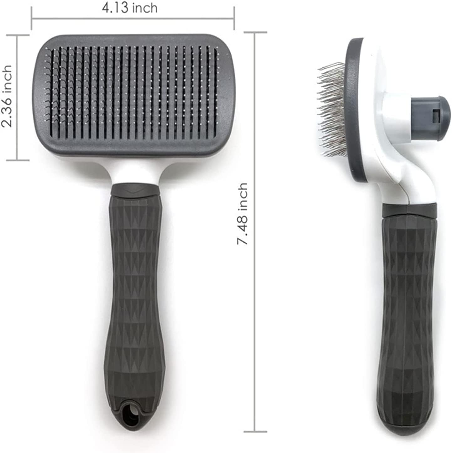 Aorpdd Cepillo de Perros Gato - Cepillo Para Perros y Gatos Removedor de Cabello,Cepillo de Pelo de Gato con Cabeza de Goma de Acero Inoxidable Flexible, Depiladora para Animales Pequeños (Gray)