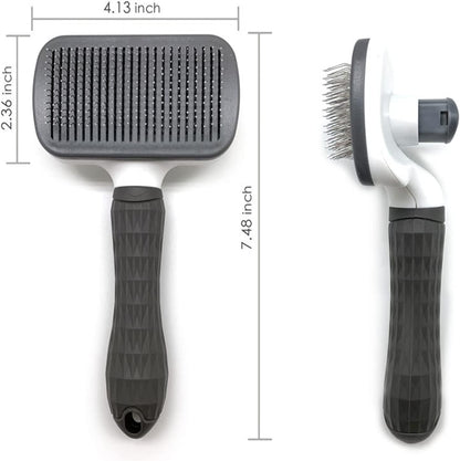 Aorpdd Cepillo de Perros Gato - Cepillo Para Perros y Gatos Removedor de Cabello,Cepillo de Pelo de Gato con Cabeza de Goma de Acero Inoxidable Flexible, Depiladora para Animales Pequeños (Gray)