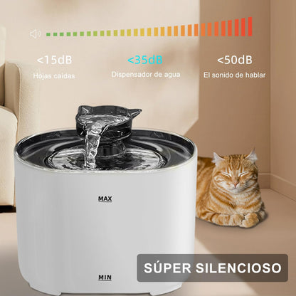 MXCOCO Bebedero para Gato con Luz LED, 74oz/2.2 L Fuente de Agua para Gatos, Fuente para Mascotas con Bomba Ultra Silenciosa, Dispensador con Filtros de Agua para Gatos, Perros y Mascotas, Sin BPA
