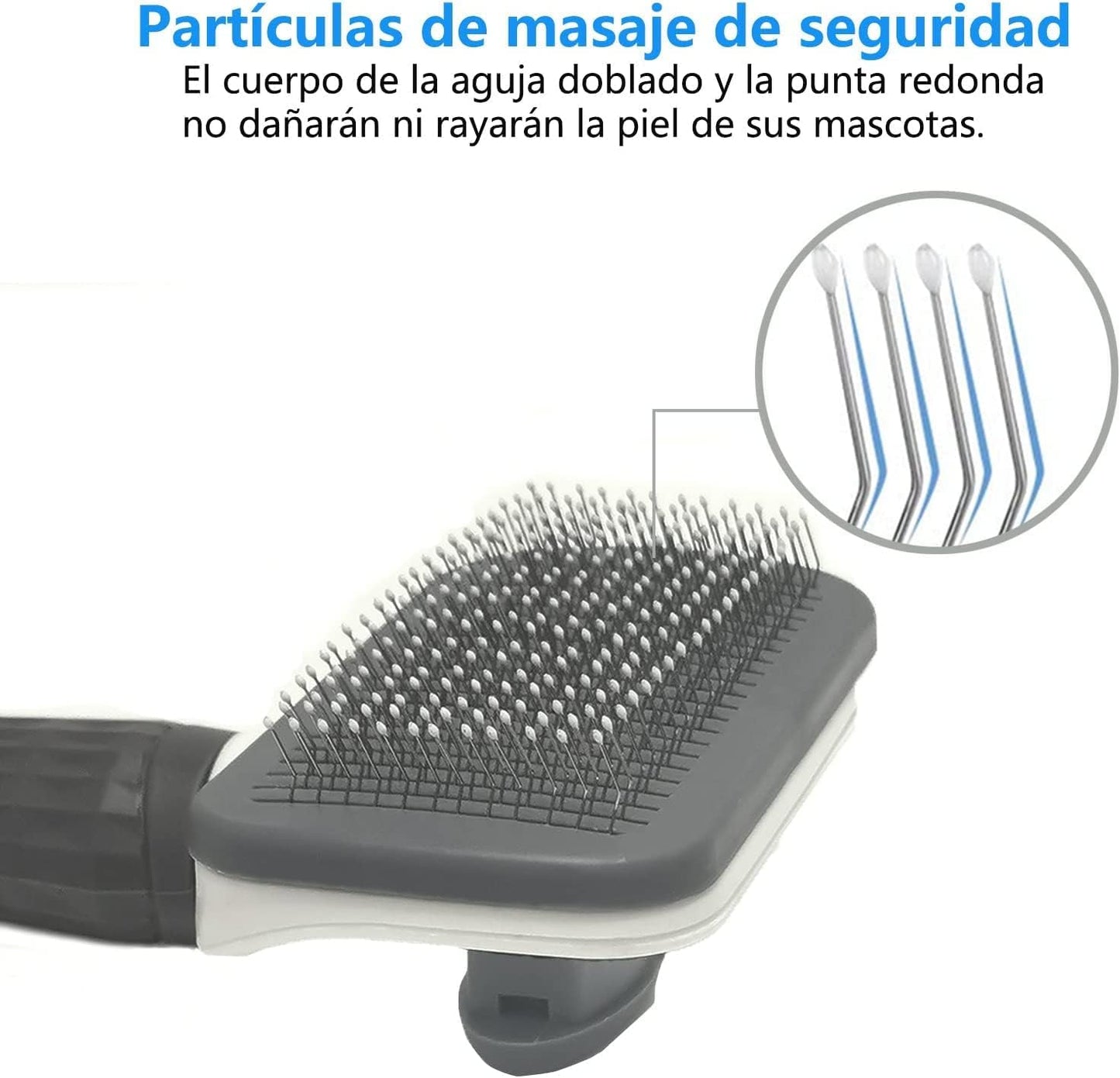 Aorpdd Cepillo de Perros Gato - Cepillo Para Perros y Gatos Removedor de Cabello,Cepillo de Pelo de Gato con Cabeza de Goma de Acero Inoxidable Flexible, Depiladora para Animales Pequeños (Gray)