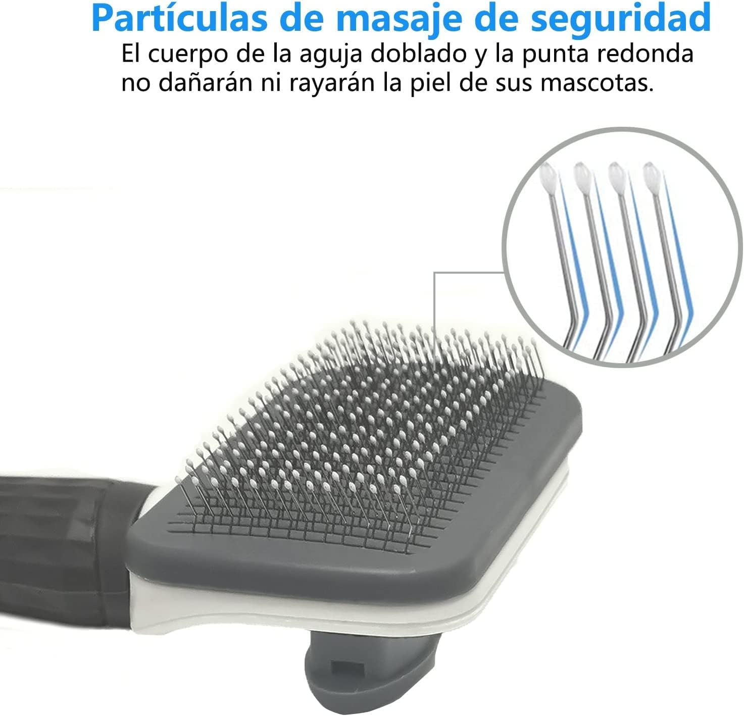 Aorpdd Cepillo de Perros Gato - Cepillo Para Perros y Gatos Removedor de Cabello,Cepillo de Pelo de Gato con Cabeza de Goma de Acero Inoxidable Flexible, Depiladora para Animales Pequeños (Gray)