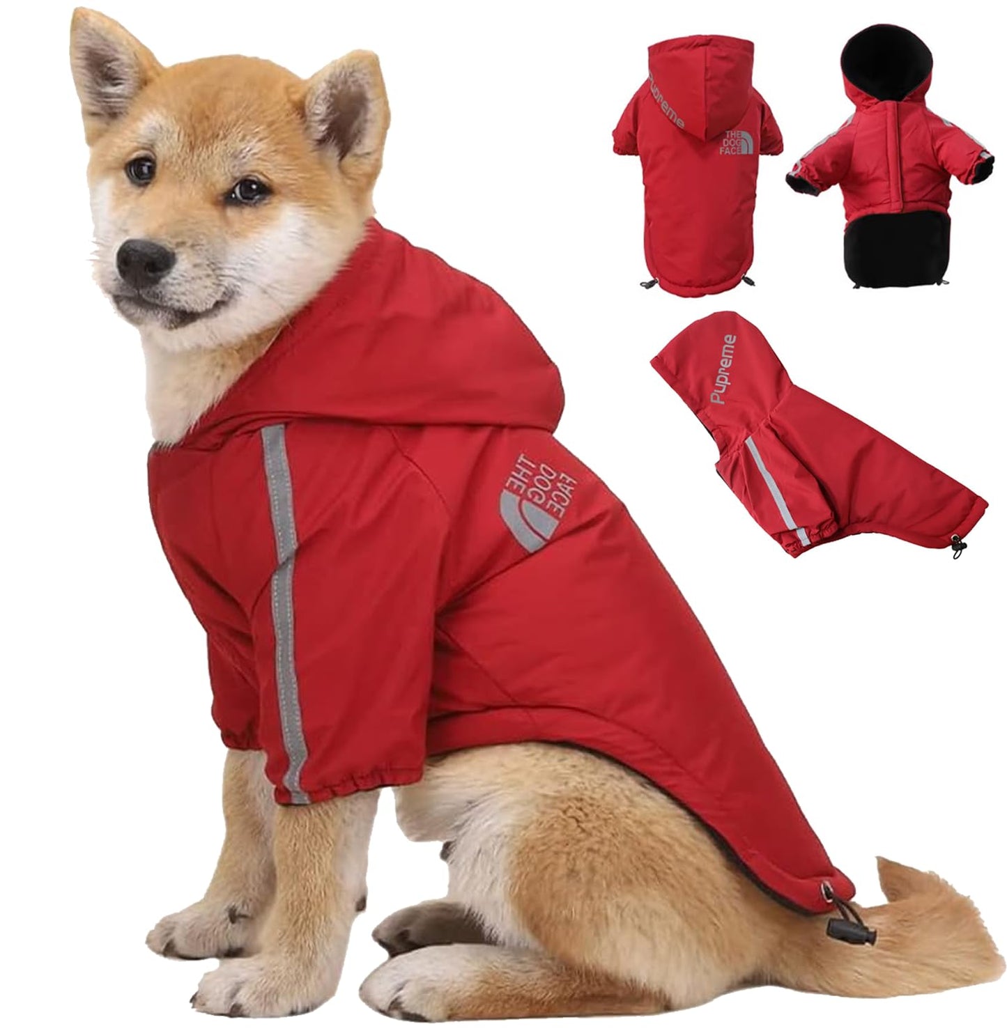 Abrigo para Perro, Abrigo para Perros para Clima Frío, Abrigos de Invierno Impermeable para Mascotas, Engrosar para Mantenerse Caliente Suéter para Perro con Sombrero