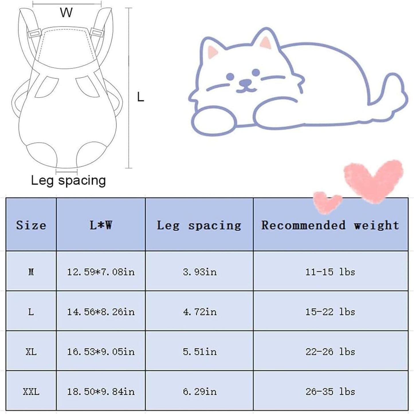 Cat Carrier, cat backpack, Cat Carrier with Leg Holes, Cat Carrier Adjustable for Puppy Carrier for Small Cats 0-15 Lbs, Pet Cat Front Chest Carriers Backpacks, Legs Out, Easy-Fit (Large,Style E)