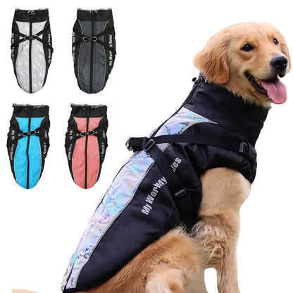 Traje de algodón para Perro, Chaquetas para Perros con Bandas Reflectantes, Abrigo de Invierno Impermeable para Mascotas Ropa，cálida a Prueba de Viento