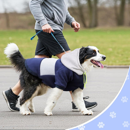 wishkit Suéter con Capucha para Perros, Ropa de Invierno Suave y CóModa con Agujero para Correa, Ideal para Perros Medianos y Grandes, Material Cálido para Clima Frío (Azul, 3XL)