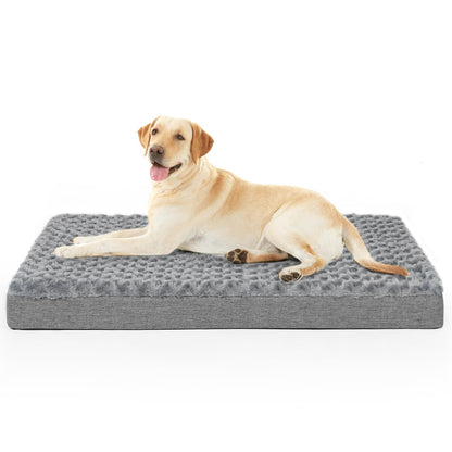 Arien Cama Ortopédica para Perros Grandes, Almohadillas para Jaulas Con Funda Extraíble y Suave Piel Sintética, Lavable Con Fondo Antideslizante