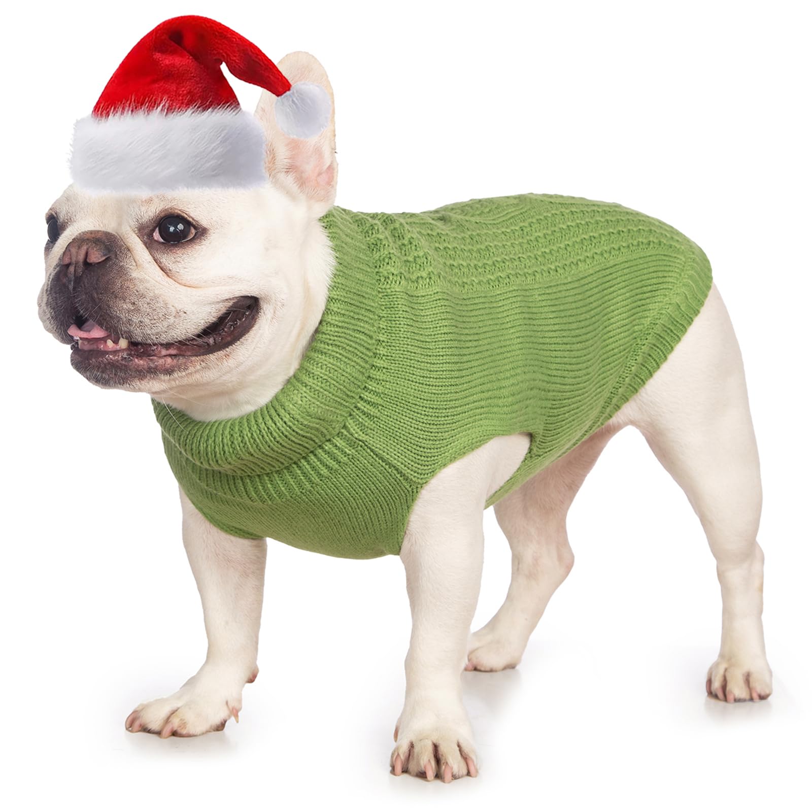 Suéter de cuello alto de punto, sin mangas, ropa de gato, ropa cálida de invierno, para gatos o perros pequeños en temporada fría (M, gris)