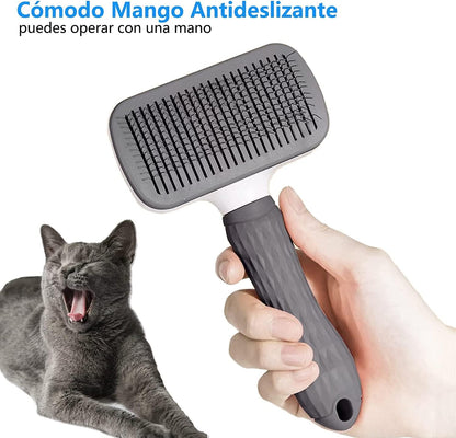 Aorpdd Cepillo de Perros Gato - Cepillo Para Perros y Gatos Removedor de Cabello,Cepillo de Pelo de Gato con Cabeza de Goma de Acero Inoxidable Flexible, Depiladora para Animales Pequeños (Gray)