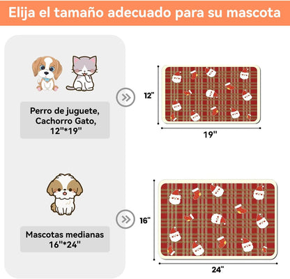 LYSSIID Alfombrilla Absorbente para Comederos Y Bebederos De Mascotas con Base De Goma Impermeable, Alfombrilla De Secado Rápido para Bebederos De Perros Y Gatos (Gris Oscuro a Rayas, 12"X19")
