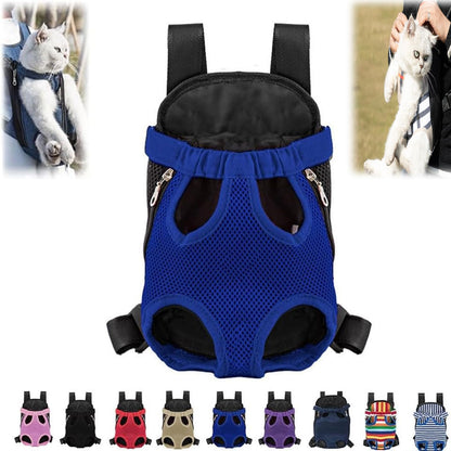 Cat Carrier, cat backpack, Cat Carrier with Leg Holes, Cat Carrier Adjustable for Puppy Carrier for Small Cats 0-15 Lbs, Pet Cat Front Chest Carriers Backpacks, Legs Out, Easy-Fit (Large,Style E)