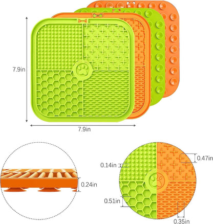 COOLKITALENT Alfombrilla para Lamer Perros con Ventosa, 2 Piezas Lick Mat para Perros y Gatos sin BPA, Super Ventosas para Bañarse, Arreglarse, Entrenar y Cuidado de Las Garras