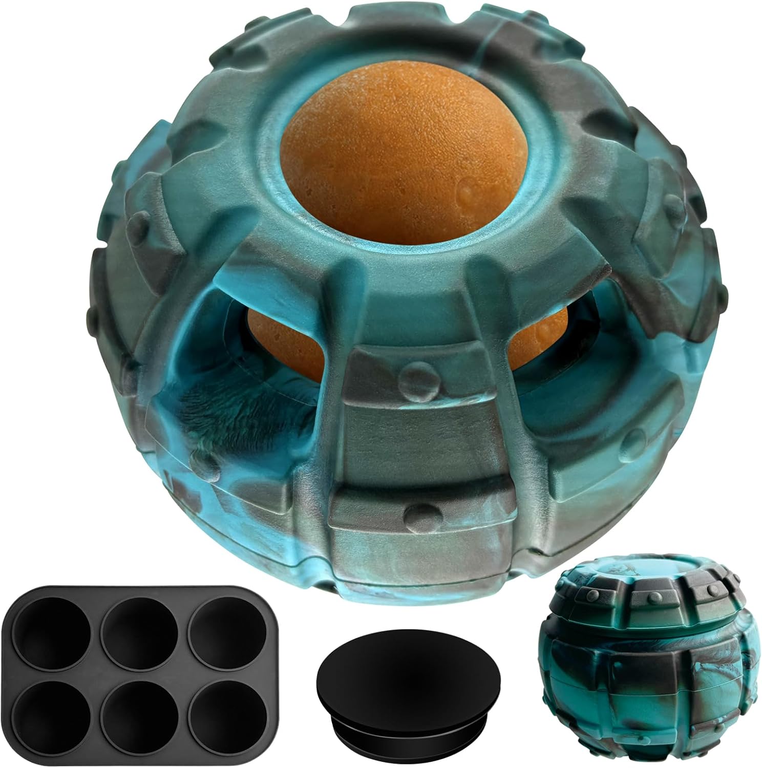 Yipetor Juguete para Perro, Juguete de Golosinas Congeladas, dispensador de golosinas, Goma rellenables congelables, Fáciles Limpiar, Interactivo (Grande)