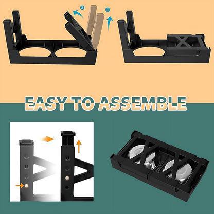 EKEJLI Cuencos elevados para Perros，Comedero Elevado para Perros con comedero Lento，Plegable，5 Alturas Ajustables，Comederos para Perros pequeño, Mediano y Grande, Gatos, Todo Tipo de Mascotas (Gris)