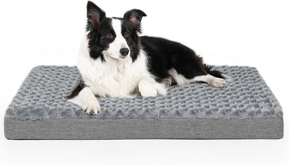 Arien Cama Ortopédica para Perros Grandes, Almohadillas para Jaulas Con Funda Extraíble y Suave Piel Sintética, Lavable Con Fondo Antideslizante