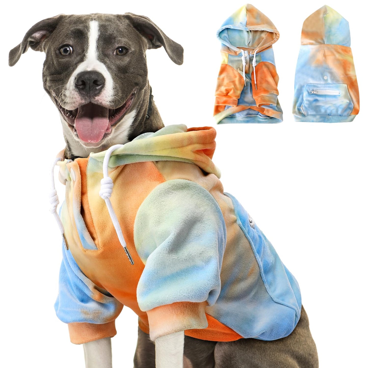 SlowTon Sudadera para Perros, Sudaderas con Capucha Y Bolsillo para Perro Grandes Medianos Pequeño, Chaque Ropa de Invierno para Mascotas, Abrigo para Perros, Cálido Suéter para Perro (Rojo Negro, XL)