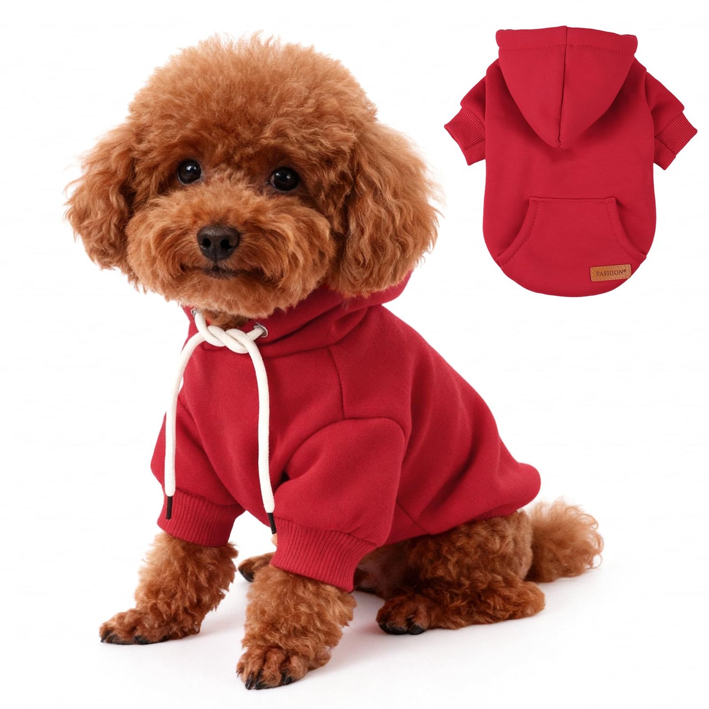 Suéter para Perro de Invierno, Sudadera con Capucha para Mascotas, Elegante Sudadera con Capucha y Lazo para la Correa, para Perros pequeños y medianos, Gatos en Clima Frío (Negro, Large)