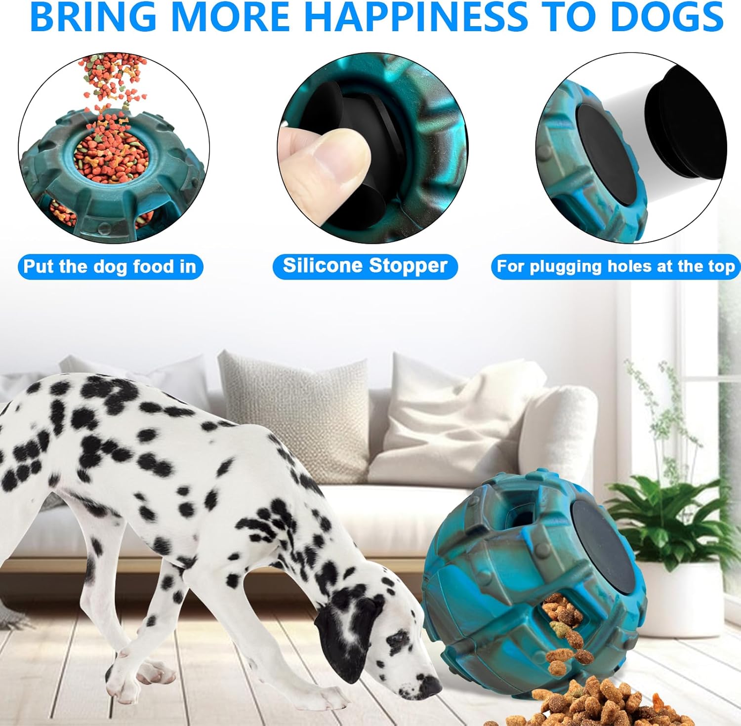 Yipetor Juguete para Perro, Juguete de Golosinas Congeladas, dispensador de golosinas, Goma rellenables congelables, Fáciles Limpiar, Interactivo (Grande)