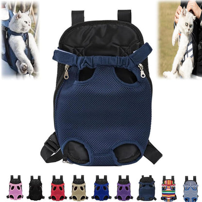 Cat Carrier, cat backpack, Cat Carrier with Leg Holes, Cat Carrier Adjustable for Puppy Carrier for Small Cats 0-15 Lbs, Pet Cat Front Chest Carriers Backpacks, Legs Out, Easy-Fit (Large,Style E)