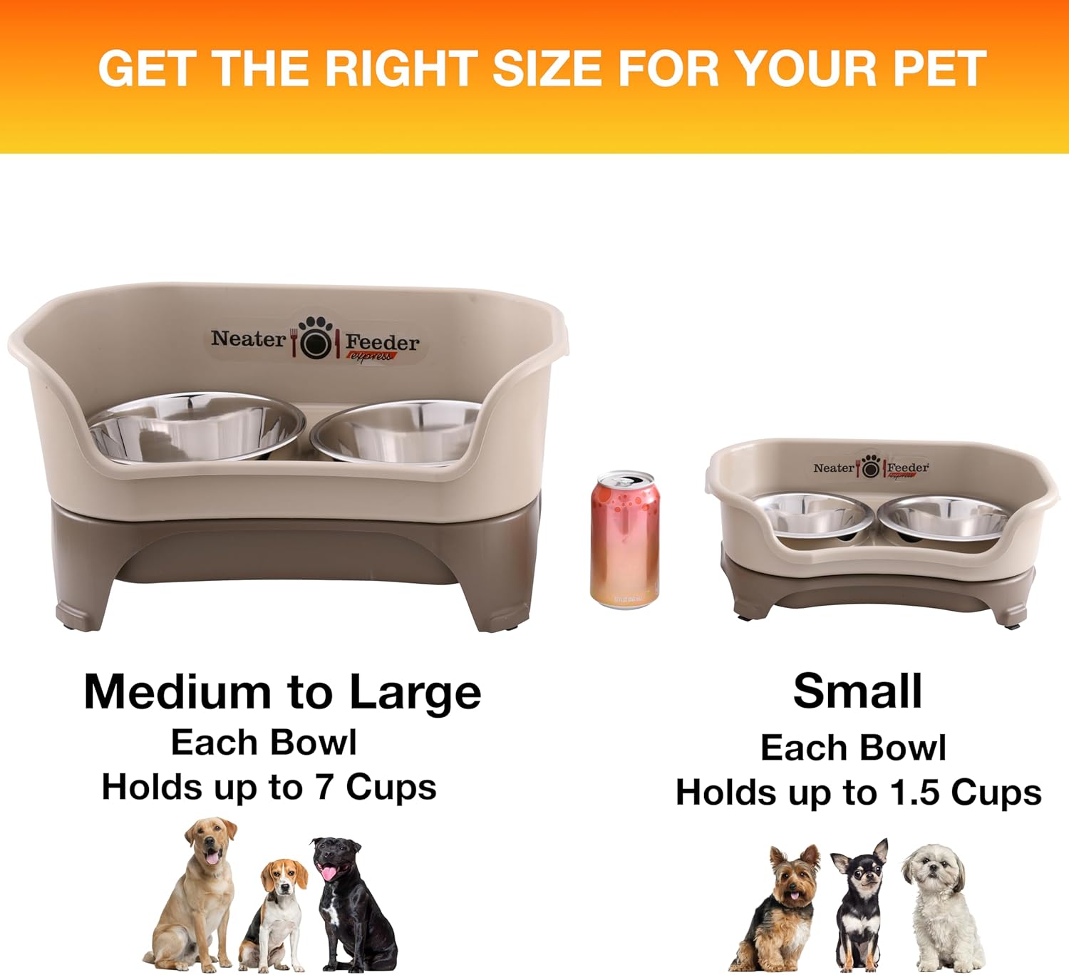 Neater Feeder Express (Perro pequeño), con Cuencos de Acero Inoxidable para Perros y comedero para Mascotas a Prueba de desorden