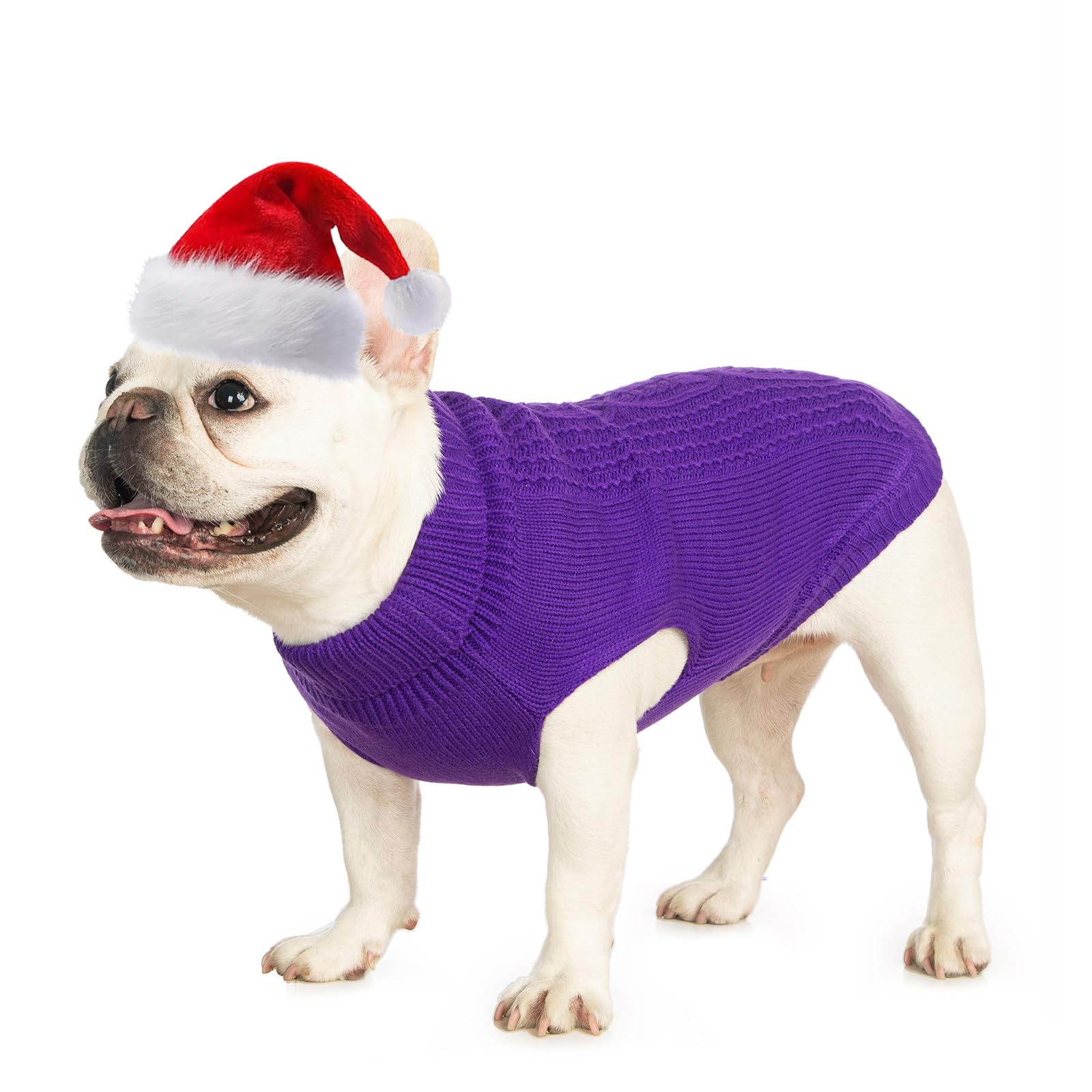 Suéter de cuello alto de punto, sin mangas, ropa de gato, ropa cálida de invierno, para gatos o perros pequeños en temporada fría (M, gris)