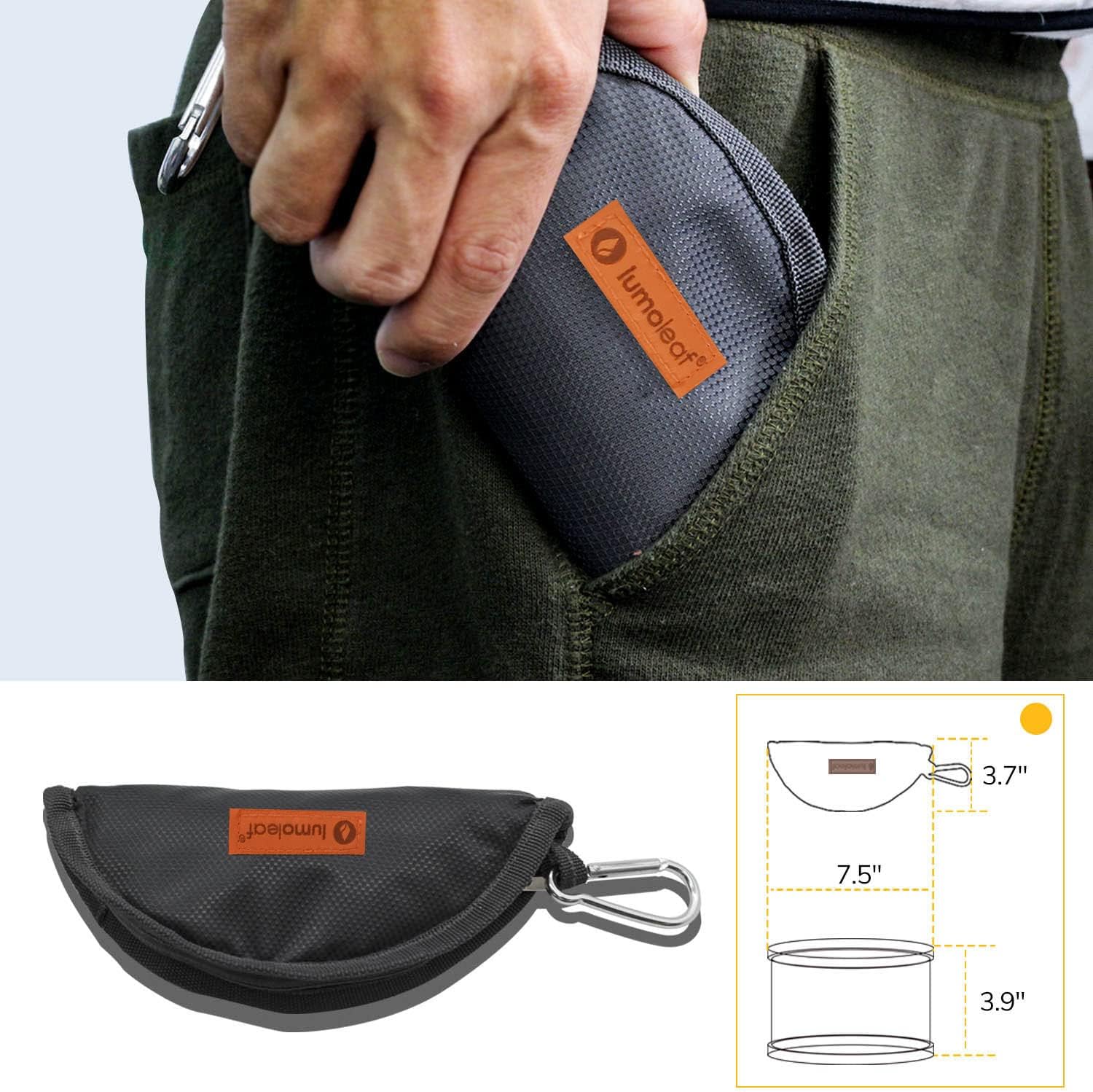 LumoLeaf Tazón plegable para perro, 1 paquete de cuencos plegables grandes y ligeros, para agua y alimentos para mascotas, perros, gatos con cremallera (8 tazas)