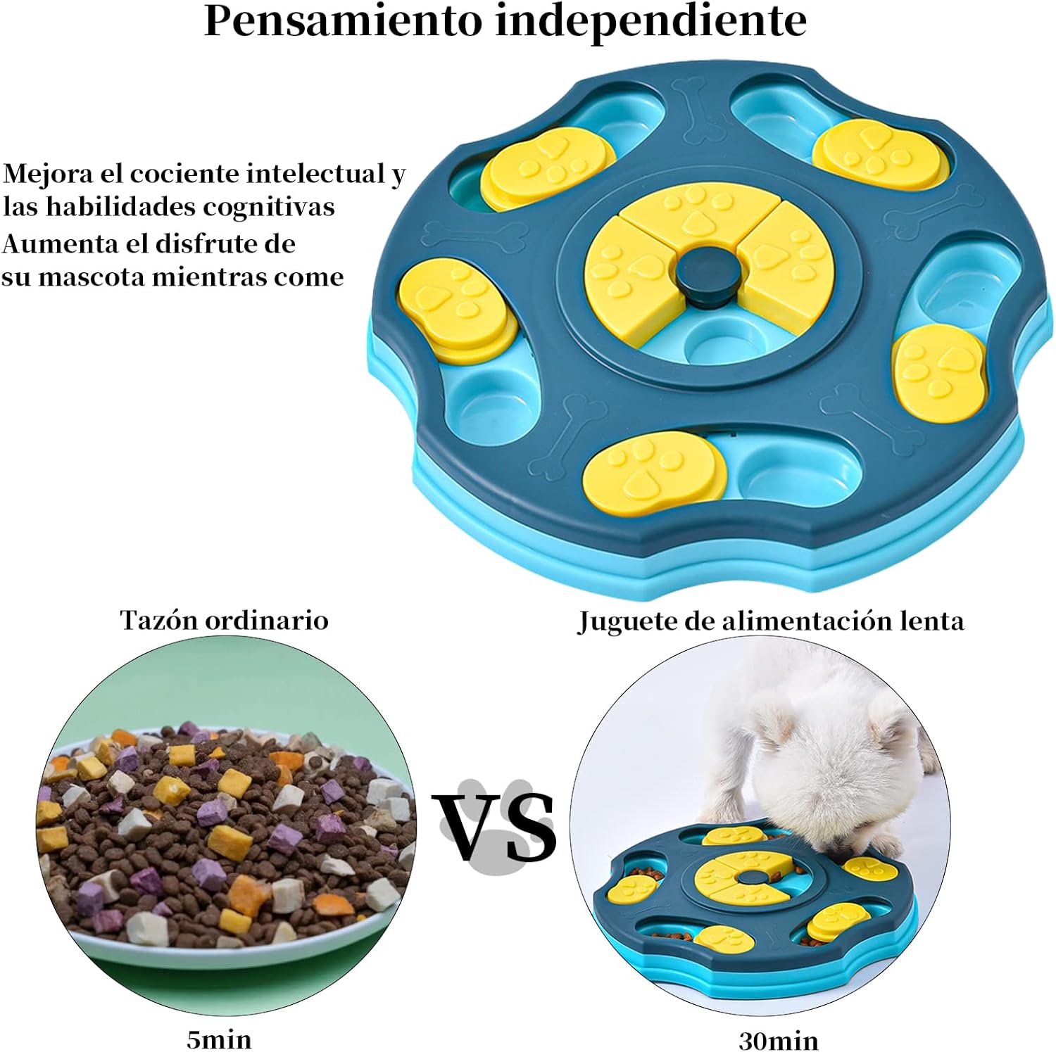 SHANDABULIU Juguetes de Rompecabezas para Perro, Juguetes Interactivos para Perro para Entrenamiento de Alimentación, Juegos para Perros de alimentación Lenta, Rompecabezas Snack Juguete para Perro