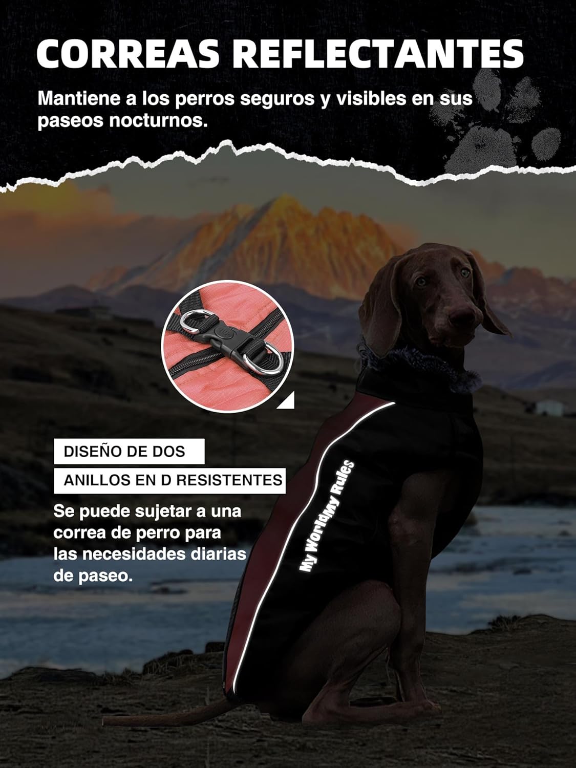 Traje de algodón para Perro, Chaquetas para Perros con Bandas Reflectantes, Abrigo de Invierno Impermeable para Mascotas Ropa，cálida a Prueba de Viento
