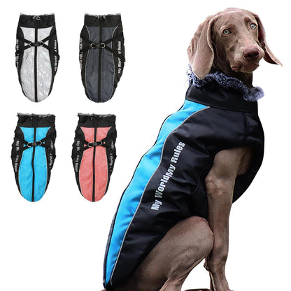 Traje de algodón para Perro, Chaquetas para Perros con Bandas Reflectantes, Abrigo de Invierno Impermeable para Mascotas Ropa，cálida a Prueba de Viento
