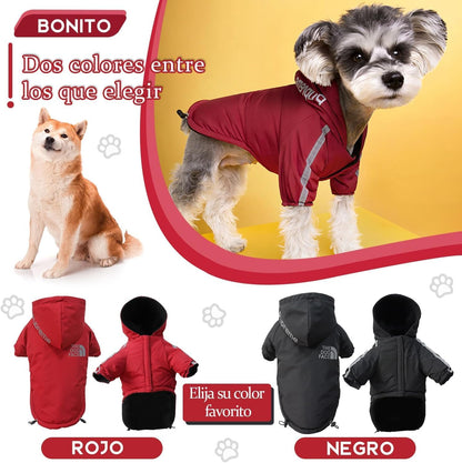 Abrigo para Perro, Abrigo para Perros para Clima Frío, Abrigos de Invierno Impermeable para Mascotas, Engrosar para Mantenerse Caliente Suéter para Perro con Sombrero