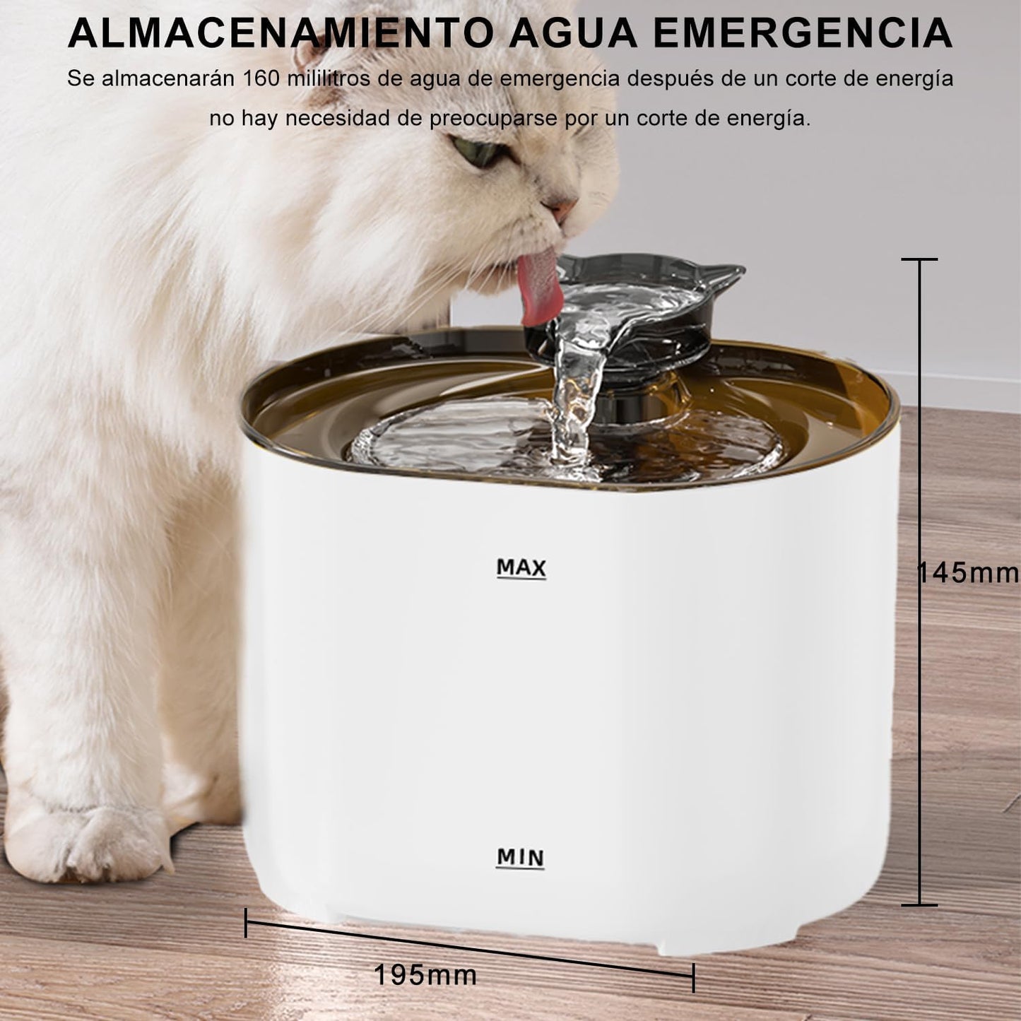 MXCOCO Bebedero para Gato con Luz LED, 74oz/2.2 L Fuente de Agua para Gatos, Fuente para Mascotas con Bomba Ultra Silenciosa, Dispensador con Filtros de Agua para Gatos, Perros y Mascotas, Sin BPA
