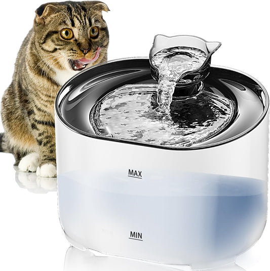 MXCOCO Bebedero para Gato con Luz LED, 74oz/2.2 L Fuente de Agua para Gatos, Fuente para Mascotas con Bomba Ultra Silenciosa, Dispensador con Filtros de Agua para Gatos, Perros y Mascotas, Sin BPA